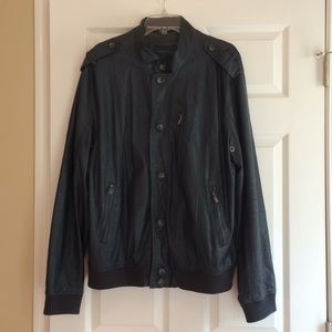 NWOT Perry Ellis 100% polyurethane navy jacket